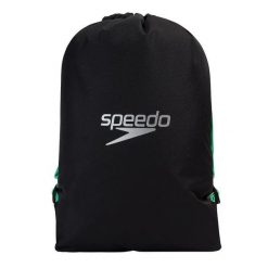 Torba na basen Speedo. Czarne torby sportowe Speedo, bez wzorów, z materiału. Za 90.27 zł.