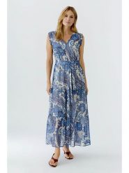 Oui Sukienka w kolorze niebiesko-kremowym rozmiar: 42. Niebieskie sukienki damskie Oui, bez wzorów, z tkaniny, bez ramiączek. Za 448.99 zł.