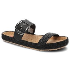 Czarne Klapki Big Star Modne Buty Na Lato. Czarne klapki damskie Big Star, z aplikacjami, ze skóry ekologicznej, bez obcasa, bez zapięcia. Za 109.00 zł.