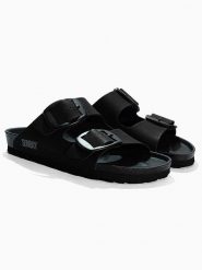 Sunbay Klapki "Calen" w kolorze czarnym rozmiar: 39. Czarne klapki damskie Sunbay, bez wzorów, z otwartym noskiem, bez obcasa, bez zapięcia. Za 166.88 zł.