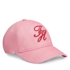 Czapka z daszkiem Tommy Hilfiger. Czerwone czapki z daszkiem damskie Tommy Hilfiger, bez wzorów. Za 209.99 zł.