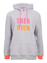 Zwillingsherz Bluza "Keira" w kolorze szarym rozmiar: L/XL. Szare bluzy damskie Zwillingsherz, l, bez wzorów, z bawełny, z kapturem. Za 153.71 zł.
