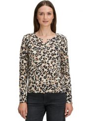 BETTY & CO Koszulka w kolorze beżowo-czarnym rozmiar: XL. Brązowe bluzki damskie Betty & Co, xl, bez wzorów, bez kołnierzyka, bez ramiączek. Za 104.95 zł.