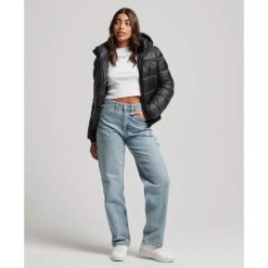 Damska kurtka lotnicza Superdry Sports. Czarne kurtki damskie Superdry, xs, bez wzorów, z nylonu, bez kaptura. Za 486.00 zł.