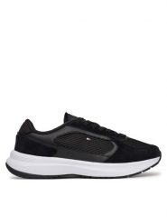 Tommy Hilfiger Sneakersy Sporty Runner FW0FW08644 Czarny. Czarne obuwie sportowe damskie Tommy Hilfiger, z materiału, bez zapięcia. Za 239.99 zł.