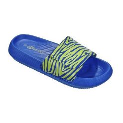 Beco Zebra Vibes klapki damskie niebiesko-zielone. Niebieskie klapki damskie 47 Brand, bez wzorów, z syntetyku, bez obcasa, bez zapięcia. Za 254.99 zł.
