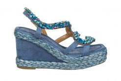 Sandały Laura Vita Marieo 13 Bleu 202076, Niebieski, Skóra ekologiczna - 40. Niebieskie sandały damskie LAURA VITA, bez wzorów, z gumy, bez obcasa, na koturnie, bez zapięcia. W wyprzedaży za 224.10 zł.