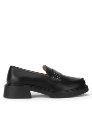 DeeZee Mokasyny HY60135-2 Czarny. Czarne mokasyny damskie DeeZee, ze skóry, bez obcasa. Za 82.99 zł.