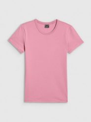 4F T-shirt slim gładki damski - różowy S. Czerwone t-shirty damskie 4F, s, bez wzorów, z bawełny, bez kołnierzyka. Za 49.99 zł.