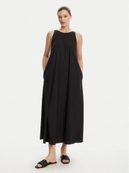 Max Mara Beachwear Sukienka letnia Romea 2516221019 Czarny Relaxed Fit. Czarne sukienki damskie Max Mara Beachwear, bez wzorów, z bawełny, bez ramiączek. Za 1,439.00 zł.