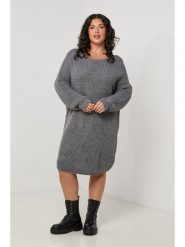 Curvy Lady Sukienka dzianinowa w kolorze szarym rozmiar: 40/42. Szare sukienki damskie Curvy Lady, bez wzorów, z dzianiny, klasyczne, bez ramiączek. Za 143.99 zł.