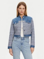 Guess Kurtka jeansowa W5GL23 WH610 Niebieski Regular Fit. Niebieskie kurtki damskie Guess, l, z aplikacjami, z jeansu, bez kaptura. Za 339.99 zł.