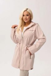 Przejściowa kurtka damska Nala z kapturem w kolorze delikatnego różu PLUS SIZE XXL OVERSIZE WIOSNA. Czerwone kurtki damskie Moda Size Plus Iwanek, na jesień, plus size, bez wzorów, z jeansu, z kapturem. Za 389.90 zł.