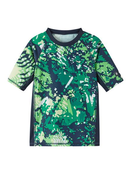 Reima Koszulka do pływania Joonia 5200149E Zielony. Zielone t-shirty i koszulki chłopięce Reima, bez wzorów, z syntetyku, bez kołnierzyka, bez ramiączek. Za 159.99 zł.