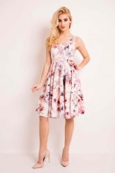 Sukienka Princeska z Kwiatowym Ciemnym Wzorem. Niebieskie sukienki damskie Lou-Lou, bez wzorów, z elastanu, bez ramiączek. Za 159.90 zł.