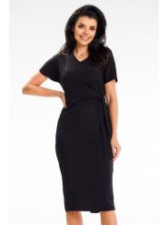 Awama Sukienka w kolorze czarnym rozmiar: M. Czarne sukienki damskie Awama, bez wzorów, bez ramiączek. Za 113.36 zł.