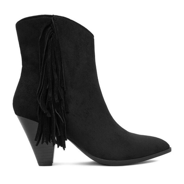 Botki DeeZee. Czarne botki damskie DeeZee, bez obcasa, na słupku, bez zapięcia. Za 199.99 zł.