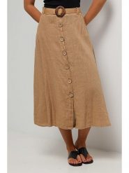 Le Monde du Lin Spódnica w kolorze jasnobrązowym rozmiar: 38/40. Brązowe spódnice damskie Le Monde du Lin, bez wzorów, z bawełny, klasyczne, midi. Za 152.99 zł.
