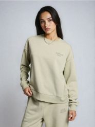 Bluza crewneck z napisem - niebieski. Niebieskie bluzy damskie Sinsay, l, bez wzorów, bez kaptura. Za 29.99 zł.
