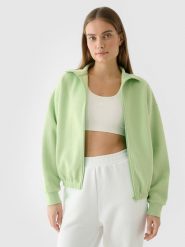4F Bluza crop top rozpinana bez kaptura damska - zielona S. Zielone bluzy damskie 4F, s, bez wzorów, z bawełny, bez kaptura. W wyprzedaży za 79.99 zł.