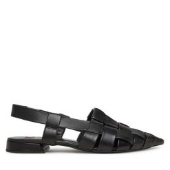 Sandały HÖGL. Czarne sandały damskie Högl, bez wzorów, bez obcasa, na płaskiej podeszwie, bez zapięcia. Za 679.99 zł.