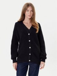 Guess Kardigan W5YR06 Z3OO0 Czarny Regular Fit. Czarne kardigany damskie Guess, xs, z aplikacjami, z bawełny. Za 359.99 zł.