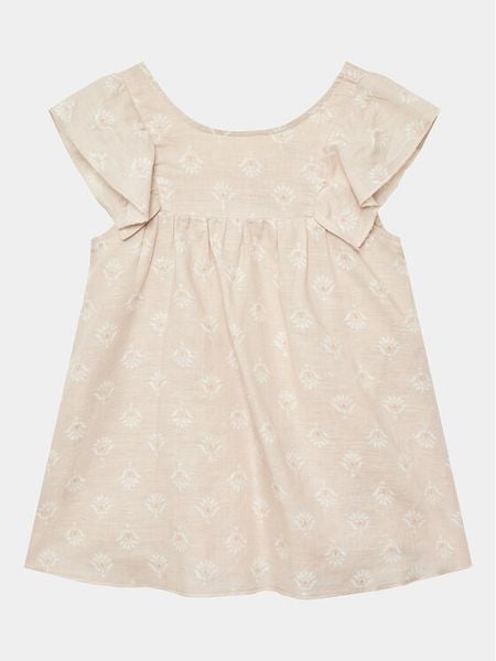 United Colors Of Benetton Sukienka codzienna 44JRGV00R Beżowy Regular Fit. Brązowe sukienki dziewczęce United Colors Of Benetton, bez wzorów, z bawełny, bez ramiączek, proste. Za 79.99 zł.