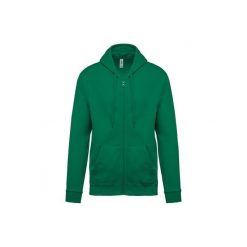 Bluza z kapturem i zamkiem błyskawicznym Kariban. Zielone bluzy damskie KARIBAN, uniwersalny, bez wzorów, z bawełny, z kapturem. Za 195.50 zł.