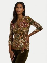 LAUREN RALPH LAUREN Bluzka 200951314001 Zielony Regular Fit. Zielone bluzki damskie Lauren Ralph Lauren, l, bez wzorów, z syntetyku, bez kołnierzyka, bez ramiączek. W wyprzedaży za 279.99 zł.