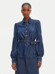Munthe Koszula jeansowa Pikine 252101525207 Niebieski Regular Fit. Niebieskie koszule damskie Munthe, bez wzorów, z jeansu, bez kołnierzyka, bez ramiączek. Za 839.99 zł.
