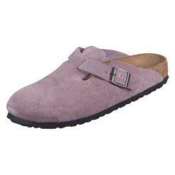 Klapki unisex Birkenstock Boston Faded. Czerwone klapki damskie Birkenstock, bez wzorów, z materiału, bez obcasa, bez zapięcia. Za 626.45 zł.