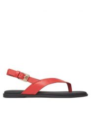 Tommy Hilfiger Sandały Color Block Thong Flat Sandal FW0FW08883 Pomarańczowy. Brązowe sandały damskie Tommy Hilfiger, bez wzorów, ze skóry, bez obcasa, na płaskiej podeszwie, bez zapięcia. Za 299.99 zł.