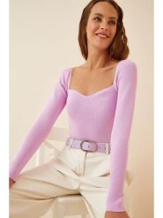 Happiness Istanbul Sweter w kolorze jasnoróżowym rozmiar: S/M. Różowe swetry klasyczne damskie Happiness Istanbul, m, prążkowane, bez kołnierzyka. Za 60.99 zł.