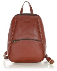 Elegancki plecak damski skórzany miejski minimalizm - MARCO MAZZINI brąz whisky. Brązowe plecaki bez wzorów. Za 399.00 zł.