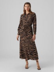 Vero Moda Sukienka koszulowa 10294989 Brązowy Regular Fit. Brązowe sukienki damskie Vero Moda, bez wzorów, z syntetyku, bez ramiączek. Za 309.99 zł.