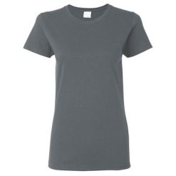 Damska Koszulka T-shirt Krótki Rękaw Top. Czarne bluzki damskie GILDAN, s, bez wzorów, bez kołnierzyka, bez ramiączek. Za 47.99 zł.