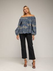 Tantra Bluzka w kolorze niebieskim rozmiar: onesize. Niebieskie bluzki damskie Tantra, bez wzorów, bez kołnierzyka, bez ramiączek. Za 118.01 zł.