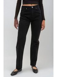 Monki Dżinsy - Tapered fit - w kolorze czarnym rozmiar: W29/L32. Czarne jeansy damskie Monki, z podwyższonym stanem. Za 96.60 zł.