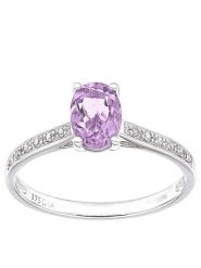 Rinani Złoty pierścionek z diamentami i ametystem rozmiar: 56. Różowe pierścionki damskie Rinani, z ametystem, złote. Za 1,522.99 zł.