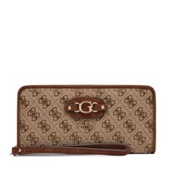 Portfel Guess. Brązowe portfele damskie Guess, z aplikacjami. Za 294.99 zł.
