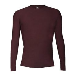 Koszulka z długim rękawem Pro Compression Adults Men Round Neck Undershirt. Czerwone koszulki damskie BADGER SPORT, bez wzorów, bez kołnierzyka, bez ramiączek. Za 173.95 zł.