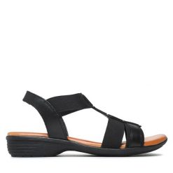 Sandały Go Soft. Czarne sandały damskie GO SOFT, bez wzorów, bez obcasa, na płaskiej podeszwie, bez zapięcia. Za 159.99 zł.