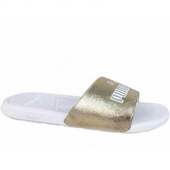 Klapki damskie Puma Cool Cat 2.0. Szare klapki damskie Puma, bez wzorów, z materiału, bez obcasa, bez zapięcia. Za 165.00 zł.