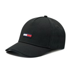 Czapka z daszkiem Tommy Jeans. Czarne czapki z daszkiem damskie Tommy Jeans, bez wzorów, z jeansu. Za 119.99 zł.