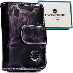 Portfel damski Peterson PTN PS115-FDS fioletowy. Fioletowe portfele damskie Peterson, bez wzorów, ze skóry. Za 99.99 zł.