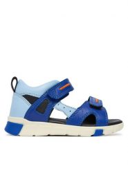 ECCO Sandały Mini Stride 76114161119 Niebieski. Niebieskie sandały chłopięce ECCO, ze skóry, bez zapięcia. Za 269.99 zł.