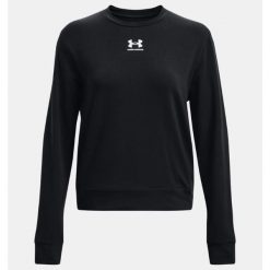 Koszulka damska z długim rękawem Under Armour 1369856. Czarne koszulki damskie Under Armour, bez wzorów, bez kołnierzyka, bez ramiączek. Za 269.99 zł.