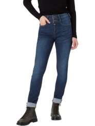 Timezone Dżinsy "Enya" - Slim fit - w kolorze granatowym rozmiar: W25/L32. Niebieskie jeansy damskie Timezone, z podwyższonym stanem. Za 96.37 zł.