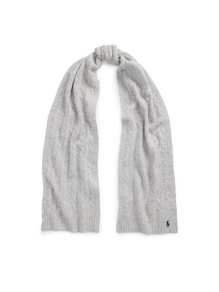 Polo Ralph Lauren Szalik 455956296004 Szary. Szare szaliki damskie Polo Ralph Lauren, bez wzorów, z wełny. Za 429.99 zł.