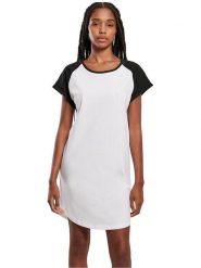 Urban Classics Sukienka w kolorze biało-czarnym rozmiar: XS. Białe sukienki damskie Urban Classics, bez wzorów, z bawełny, bez ramiączek. Za 28.38 zł.